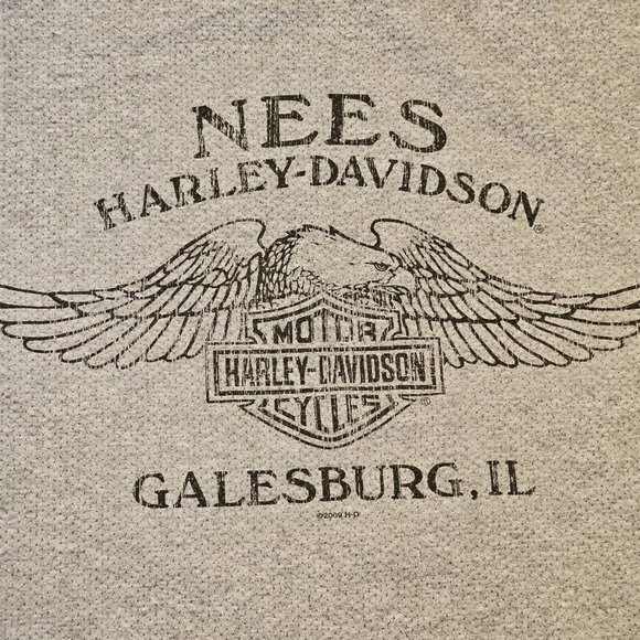 Y2K Medium Harley Davidson Graphic Spellout Tshirt Ventilated Galesburg Illinois - Picture 6 of 10